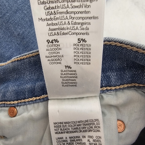 Mother The Mid Rise Dazzler Ankle Fray Blue Jeans 26 Preowned - Picture 8 of 8